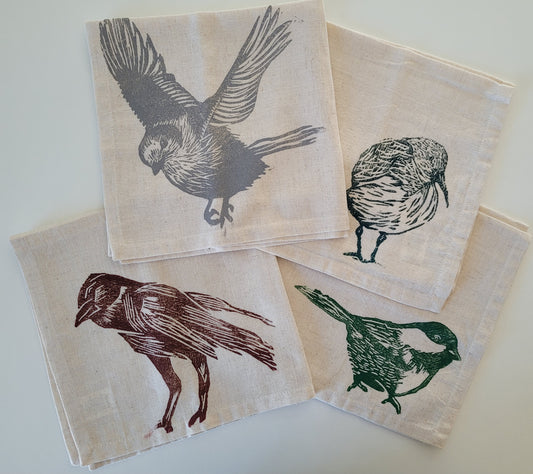 Pack of 4 Dinner Napkins Birds