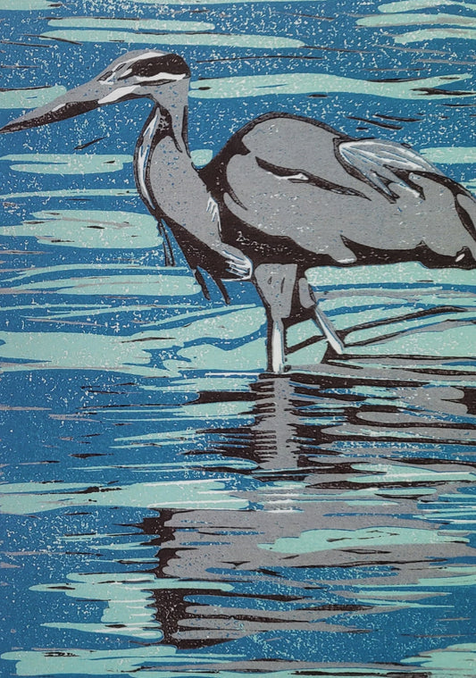 Great Blue Heron Art Card