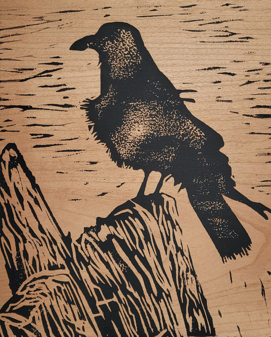 Crow on Driftwood