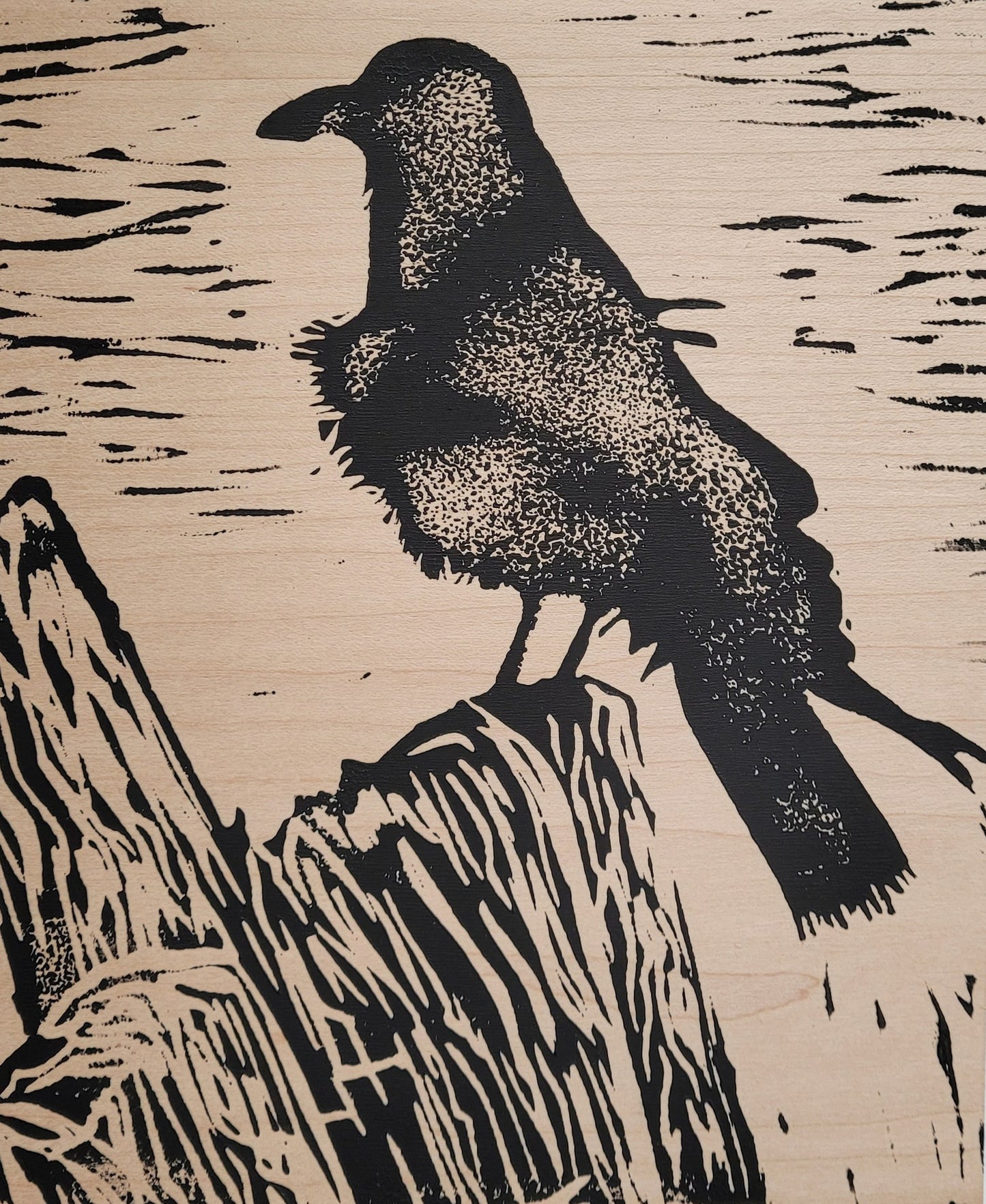 Crow on Driftwood